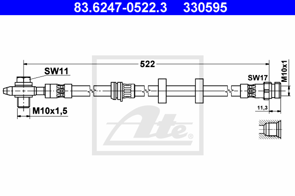 Тормозной шланг METZGER арт. 83.6247-0522.3