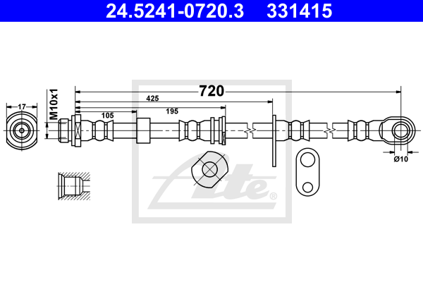 Тормозной шланг MITSUBISHI арт. 24524107203