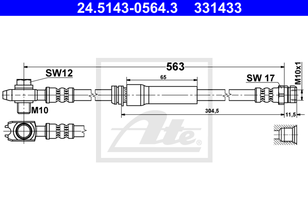 Тормозной шланг BREMBO арт. 24514305643