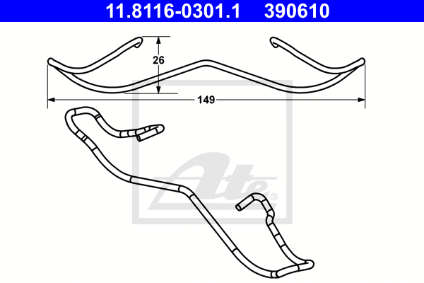 Пружина, тормозной суппорт RENAULT арт. 11.8116-0301.1