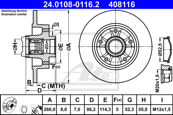 Тормозной диск RENAULT арт. 24.0108-0116.2