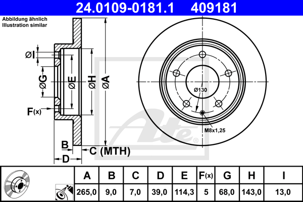 Тормозной диск REMSA арт. 24.0109-0181.1