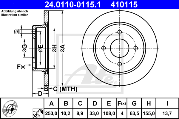 Тормозной диск A.B.S. арт. 24.0110-0115.1
