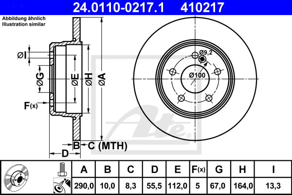 Тормозной диск REMSA арт. 24.0110-0217.1