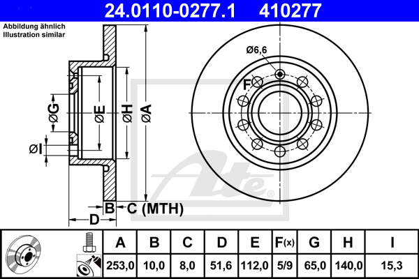 Тормозной диск VAG арт. 24.0110-0277.1