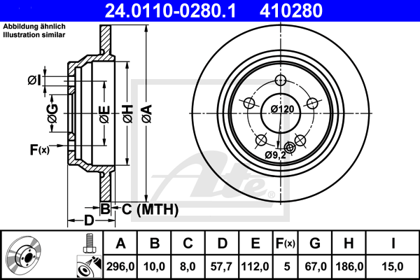 Тормозной диск BREMBO арт. 24.0110-0280.1