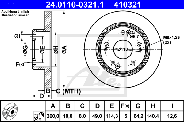 Тормозной диск BOSCH арт. 24.0110-0321.1