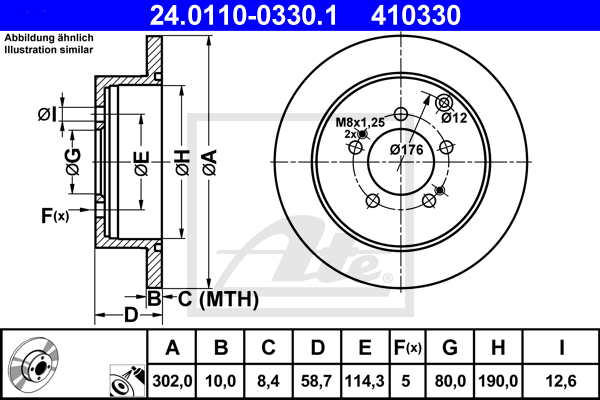 Тормозной диск FERODO арт. 24.0110-0330.1