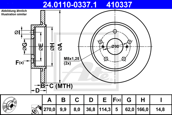 Тормозной диск FEBI BILSTEIN арт. 24.0110-0337.1