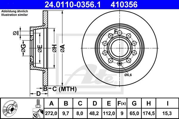 Тормозной диск NK арт. 24.0110-0356.1