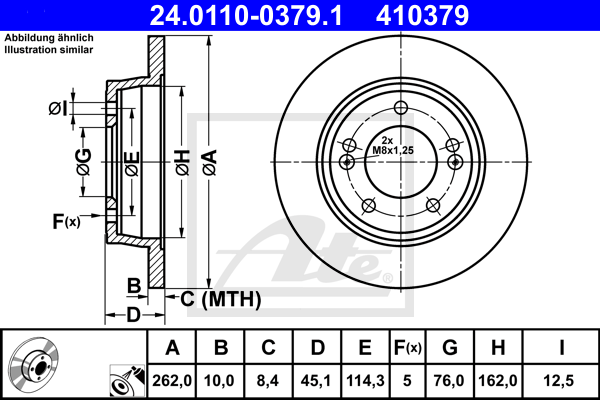 Тормозной диск NK арт. 24.0110-0379.1