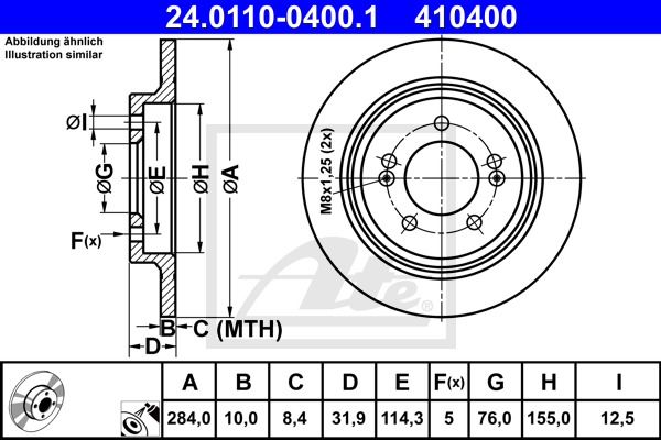 Тормозной диск BREMBO арт. 24.0110-0400.1