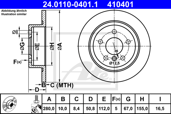 Тормозной диск BOSCH арт. 24.0110-0401.1