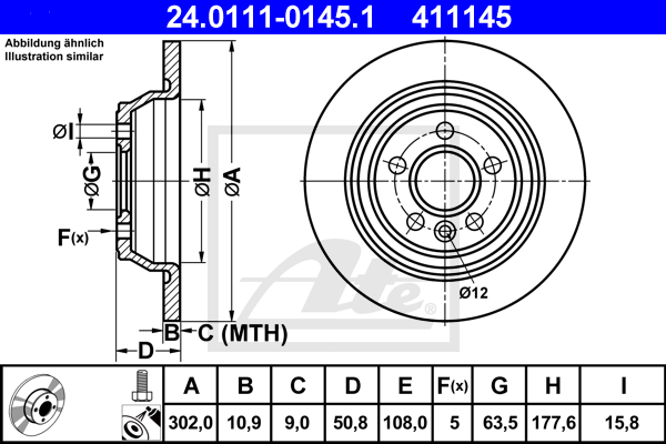 Тормозной диск TRW арт. 24.0111-0145.1