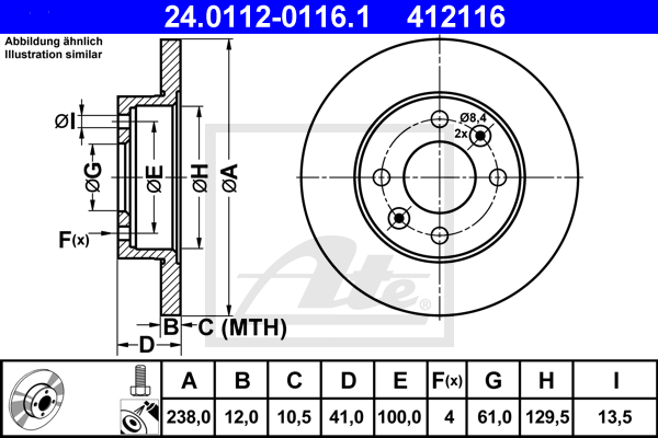 Тормозной диск AUTOMEGA арт. 24011201161
