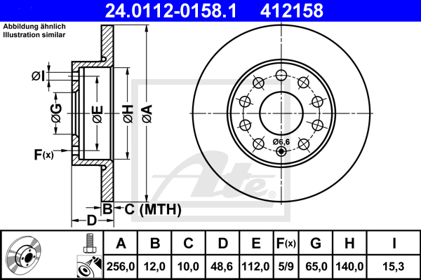 Тормозной диск BREMBO арт. 24.0112-0158.1