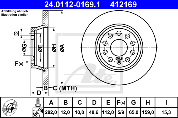 Тормозной диск ZIMMERMANN арт. 24.0112-0169.1