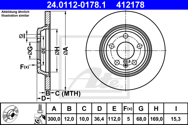 Тормозной диск FERODO арт. 24.0112-0178.1