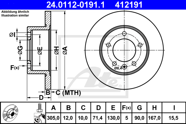 Тормозной диск RENAULT арт. 24.0112-0191.1