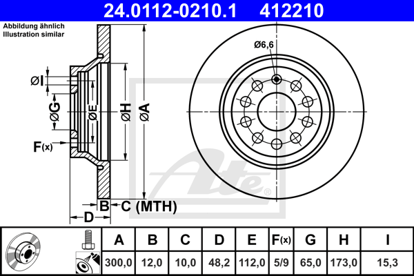 Тормозной диск NK арт. 24.0112-0210.1