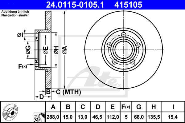 Тормозной диск FEBI BILSTEIN арт. 24011501051