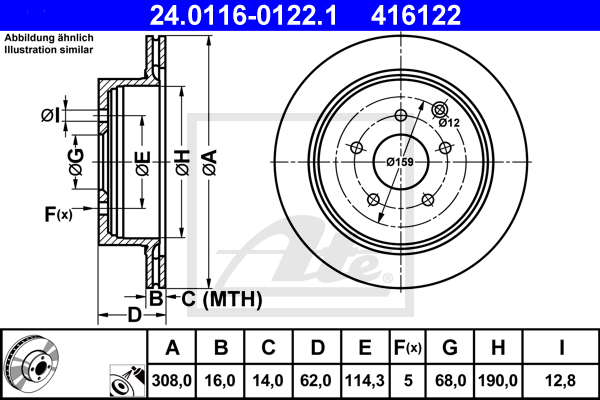 Тормозной диск A.B.S. арт. 24.0116-0122.1
