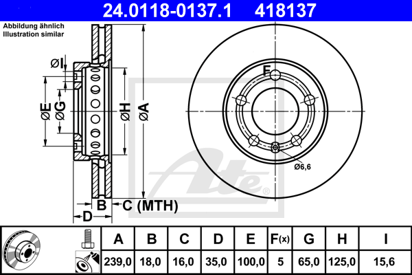Тормозной диск FERODO арт. 24.0118-0137.1