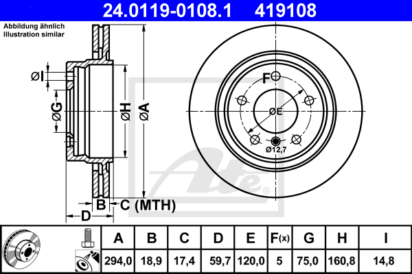 Тормозной диск ABE арт. 24011901081