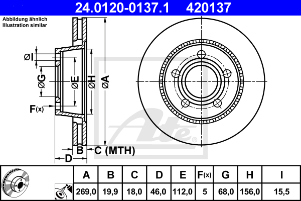 Тормозной диск BOSCH арт. 24012001371