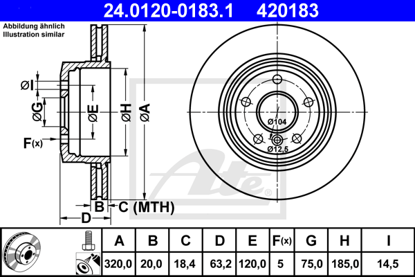 Тормозной диск BREMBO арт. 24.0120-0183.1