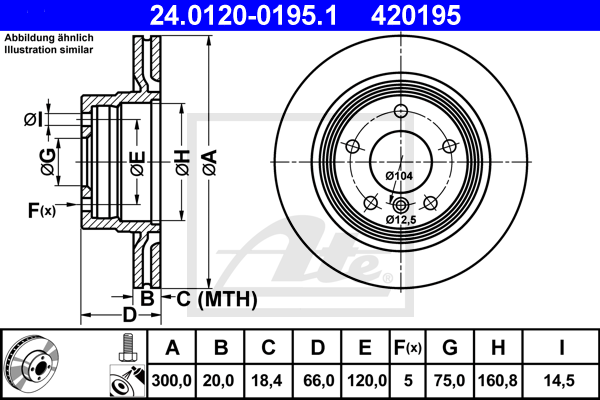 Тормозной диск BMW арт. 24.0120-0195.1