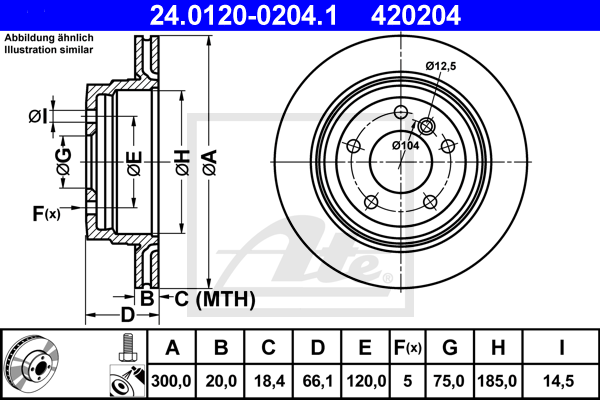 Тормозной диск BMW арт. 24.0120-0204.1