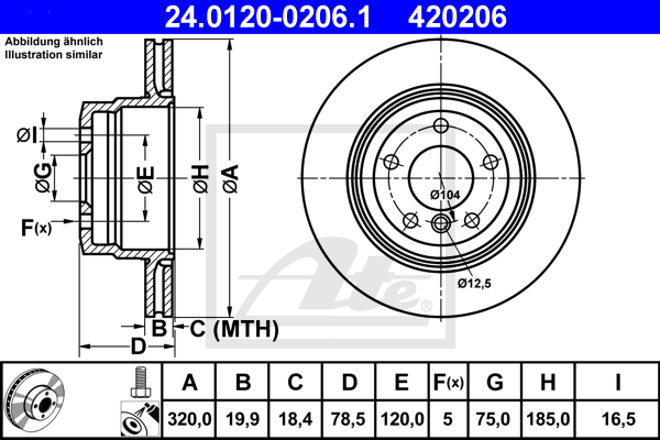 Тормозной диск ZIMMERMANN арт. 24.0120-0206.1