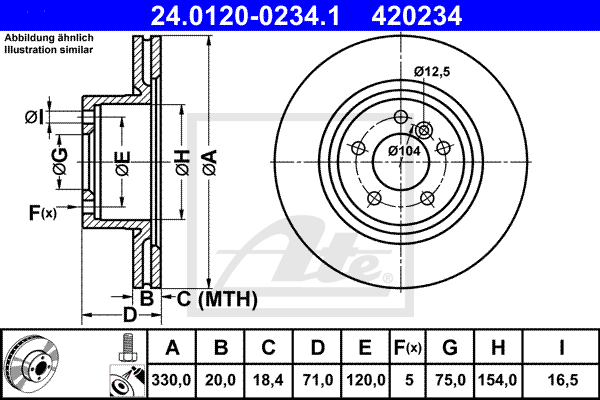 Тормозной диск BOSCH арт. 24.0120-0234.1