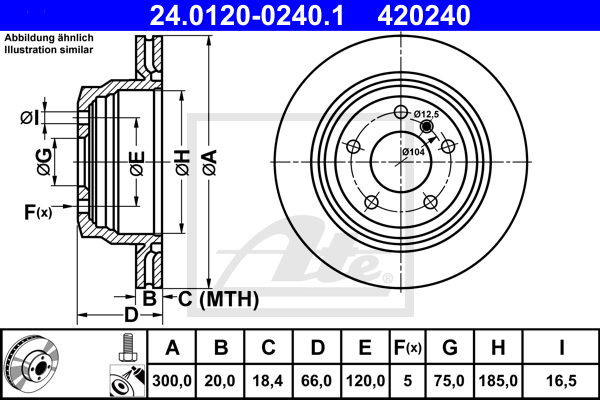 Тормозной диск MEYLE арт. 24.0120-0240.1
