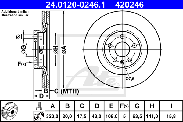 Тормозной диск BREMBO арт. 24.0120-0246.1
