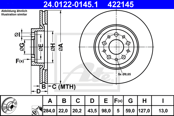 Тормозной диск ABE арт. 24012201451