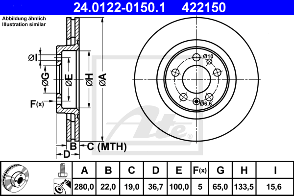 Тормозной диск BREMBO арт. 24012201501