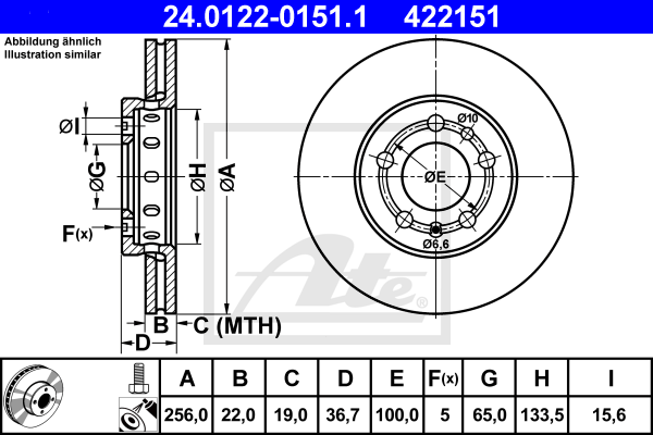 Тормозной диск ZIMMERMANN арт. 24.0122-0151.1