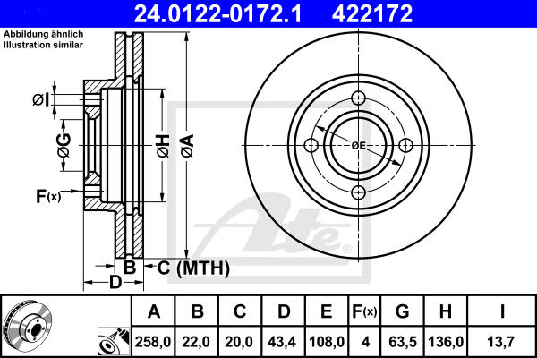 Тормозной диск CHAMPION арт. 24012201721