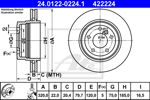 Тормозной диск ZIMMERMANN арт. 24.0122-0224.1