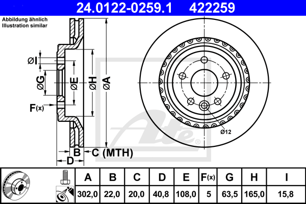 Тормозной диск FERODO арт. 24.0122-0259.1