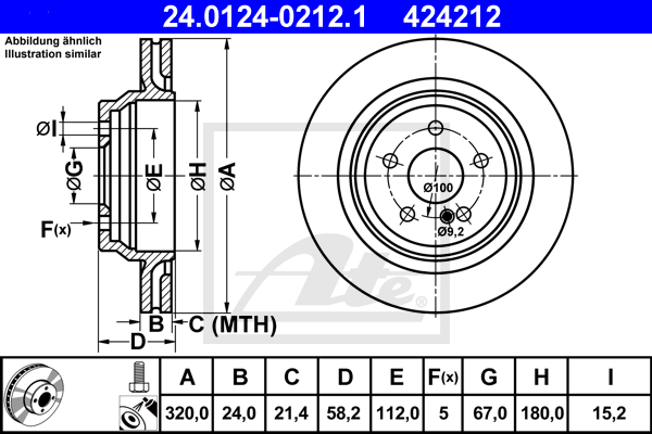 Тормозной диск ZIMMERMANN арт. 24.0124-0212.1