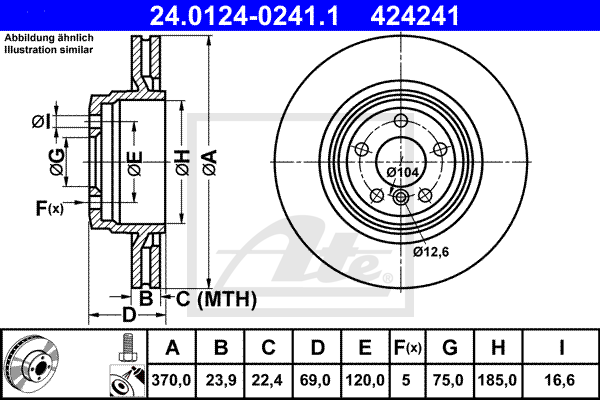 Тормозной диск BOSCH арт. 24012402411