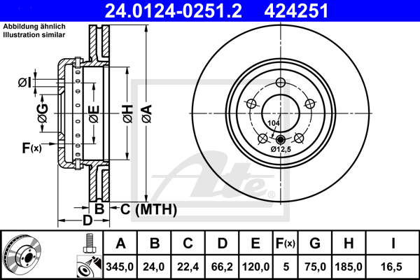 Тормозной диск TEXTAR арт. 24012402512