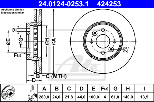 Тормозной диск ZIMMERMANN арт. 24012402531