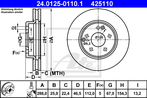 Тормозной диск ABE арт. 24012501101
