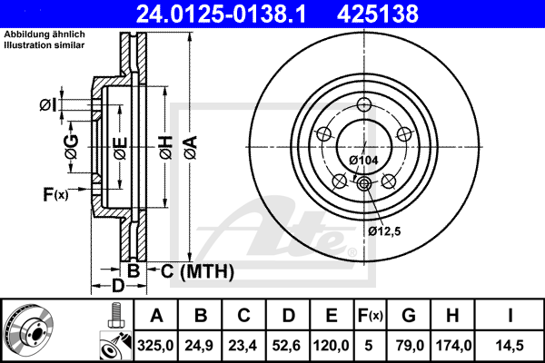 Тормозной диск TEXTAR арт. 24012501381