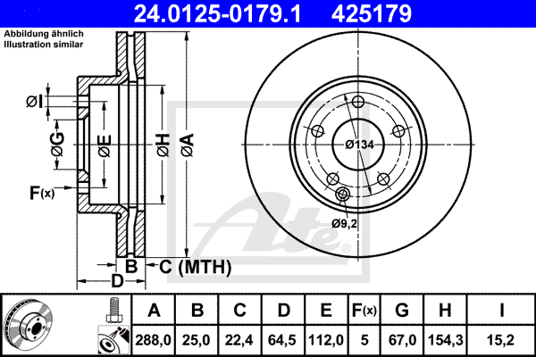 Тормозной диск ZIMMERMANN арт. 24.0125-0179.1