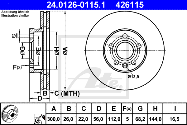 Тормозной диск BOSCH арт. 24.0126-0115.1